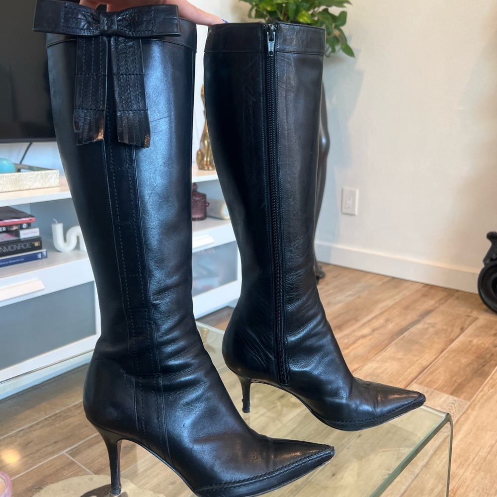 Vintage knee-high Chanel boots